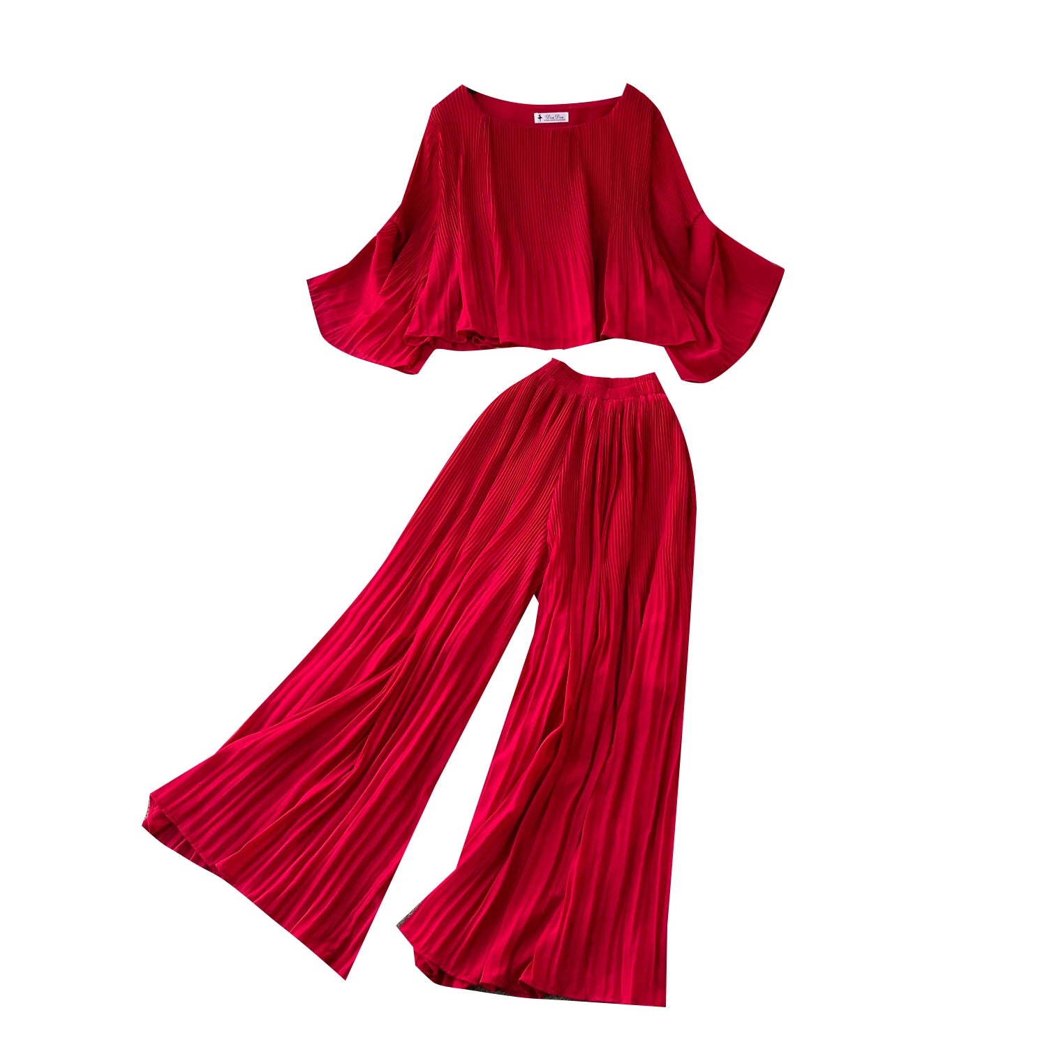 Wholesale 2026 Summer Vintage Hepburn Style High Grade Fashion Loose Short T-shirt High Waist Drop Pants Women's Set