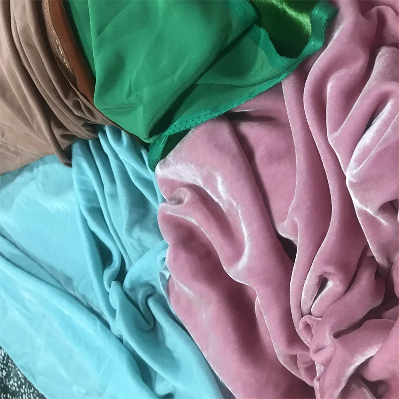 Pure 100% Silk Velvet Fabric Solid Color for Garment From China Factory Direct with Wholesale Price
