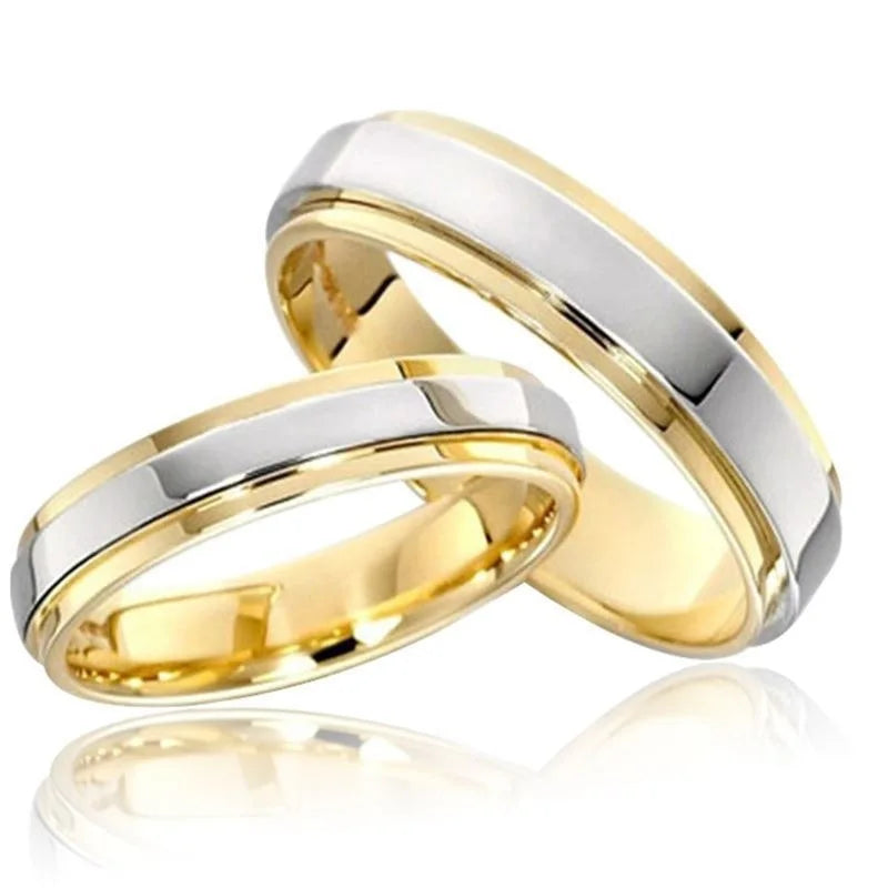 High Quality Stainless Steel Fashion Jewelry Rings Smooth Round Gold Plated Titanium Steel Fashionable Ring