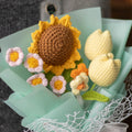 New Handmade Crochet Knit Sunflower Flower Bouquet Valentine's Day and New Year Decor Gift for Christmas Occasions