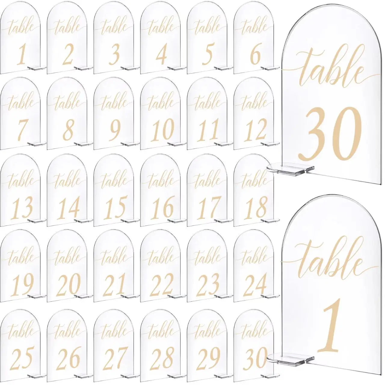 Wholesale 10X15cm Clear Acrylic Wedding Table Number Holder Arch Place Sign for Table Centerpieces Place Cards Table Numbers