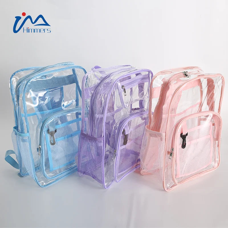 School Outdoor Waterproof Clear Transparent Pvc Clear Backpack