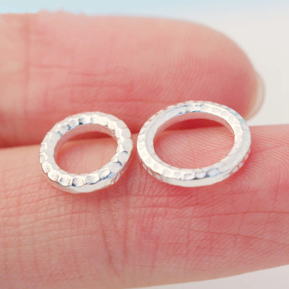 Chiang Mai Handmade 925 Sterling Silver Thick Corrugated Round Jump Rings for Diy Jewelry Finding Accessories