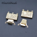 High Quality Anti Fading 18K Gold Plated Rectangle Big Size Jewelry Connectors Box Clasps for DIY Bracelet Making
