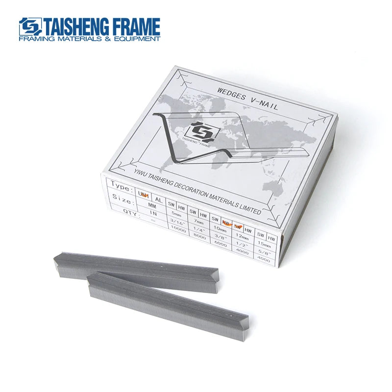 TS-D46 Picture Frame V Nail 15mm Hard Wood UNI Type Framing V-Nail -4000PCS