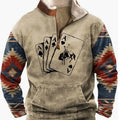 Fitspi Half Zipper Sweater Men's Spring Autumn 3d Digital Printing Turtleneck Half Zipper Sweatshirt Jacket Wholesale