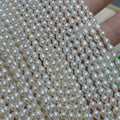 Wholesale 3.5-4mm White Rice Drop Shape Pearl Freshwater Akoya Necklace Strand Baby Pearl Strings Genuine Pearl