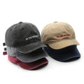 Summer Fashion Washed Vintage Letters Embroidery Short-Brimmed Baseball Cap Custom Outdoor Casual Shade Dad Hats