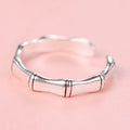 925 Sterling Silver Opening Ring Personality Bamboo Retro Ring Temperament Versatile Sterling Silver Ornaments