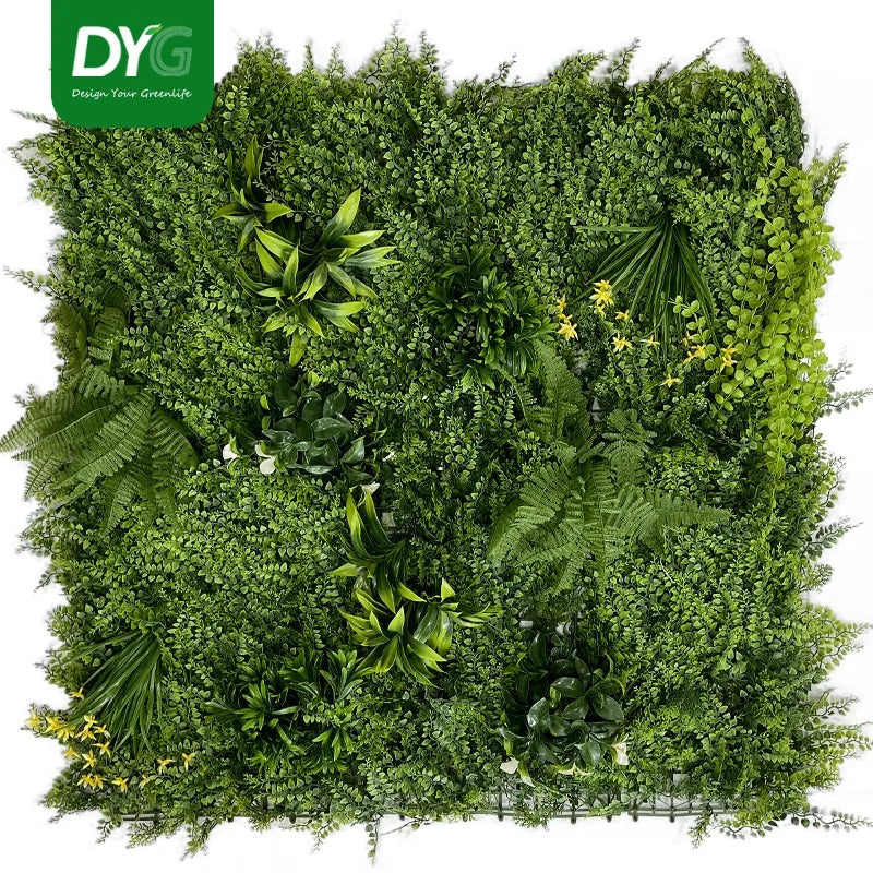 DYG Luxury Artificial Boxwood Hedge Panel Vertical Garden PE Plastic Plant Hedge Wall for Outdoor Home Decoration UV Certified