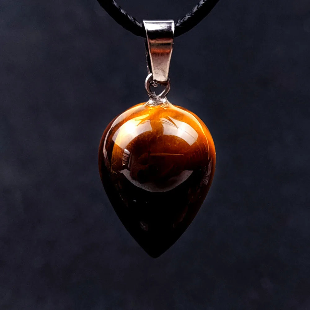 HZ Handmade Tiger Eye Teardrop Shape Wholesale Online Manufacture Gemstone Crystal Pendants Jewelry