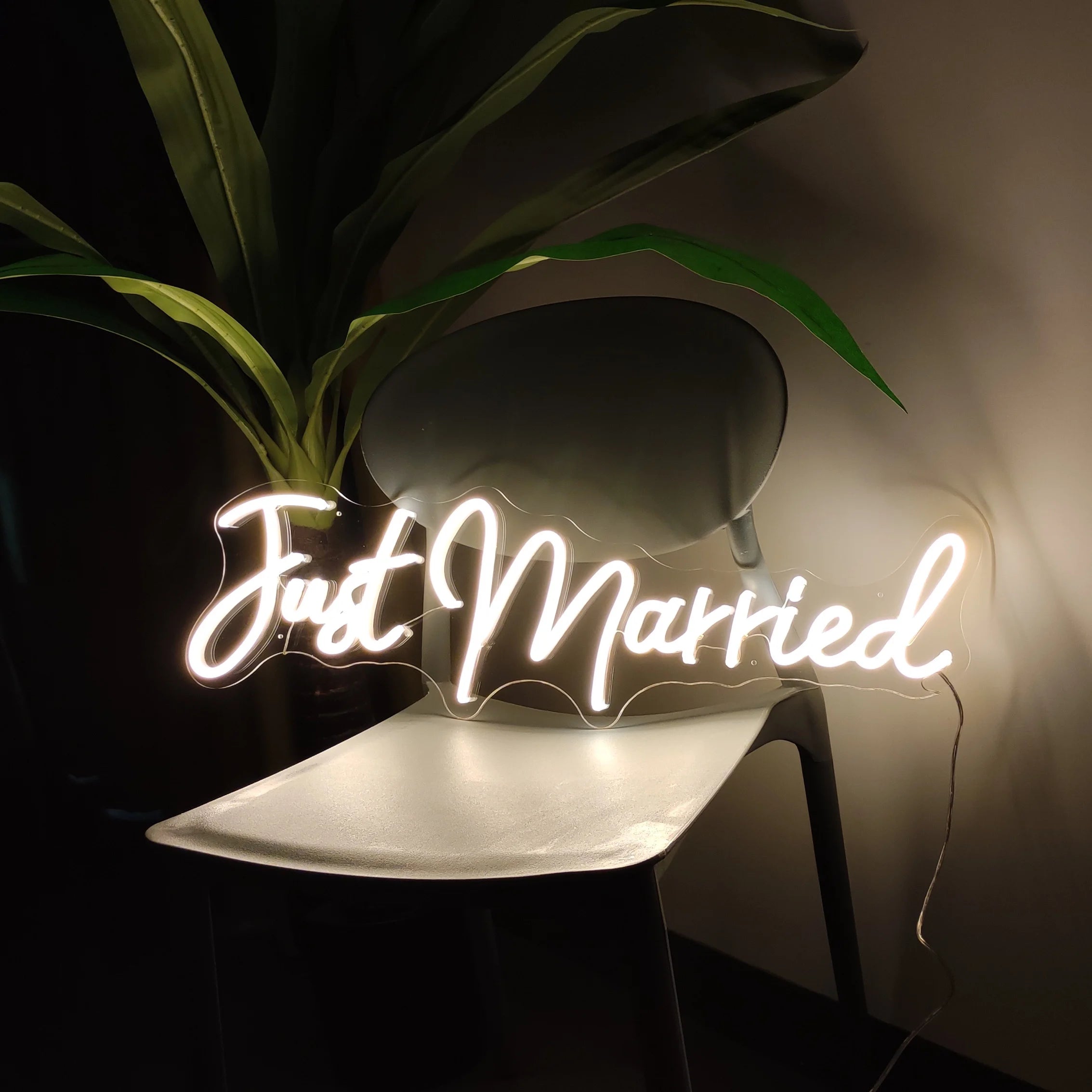 Just Married Wedding Neon SignAdvertising Light Acrylic Laser Cut Custom LED Letter Neon Sign Letters for Wedding Decor