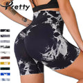 2025 Wholesale Women Yoga Shorts Seamless Butt Lift Shorts Tie Dye Leggings Custom Logo High Waist Workout Gym Fitness for Women