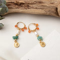 Shescity Trendy Elegant Style Gold Plated Drop Earrings Colorful Natural Stone Pearl Jewelry Women Drop Earrings for Gifts