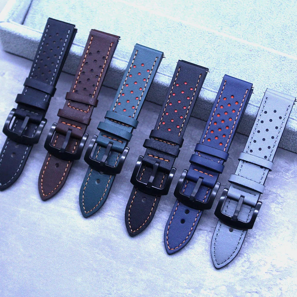 Custom New Arrive Genuine Leather Watch Band Replacement Wrist Strap Bracelet Rally Retro Watch Band 18mm 20mm 22mm 24mm