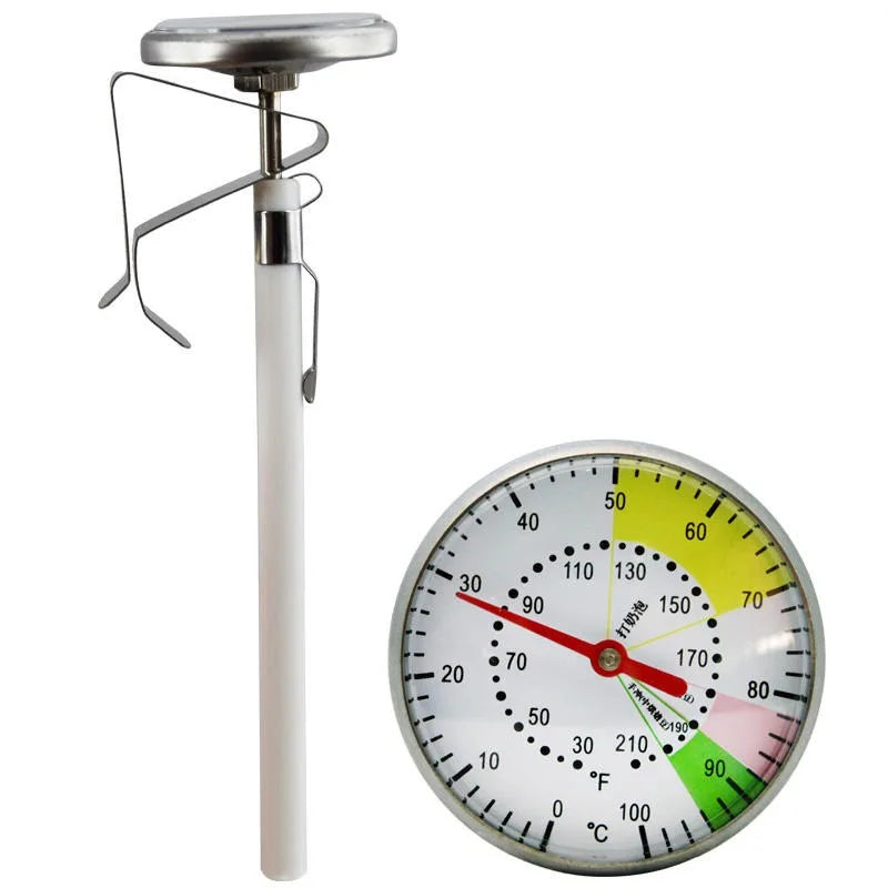 1 3/8-Inch Dial Instant Read Coffee Thermometer Stainless Steel Material Measures Temperature for Kitchen Outdoor Coffee Milk