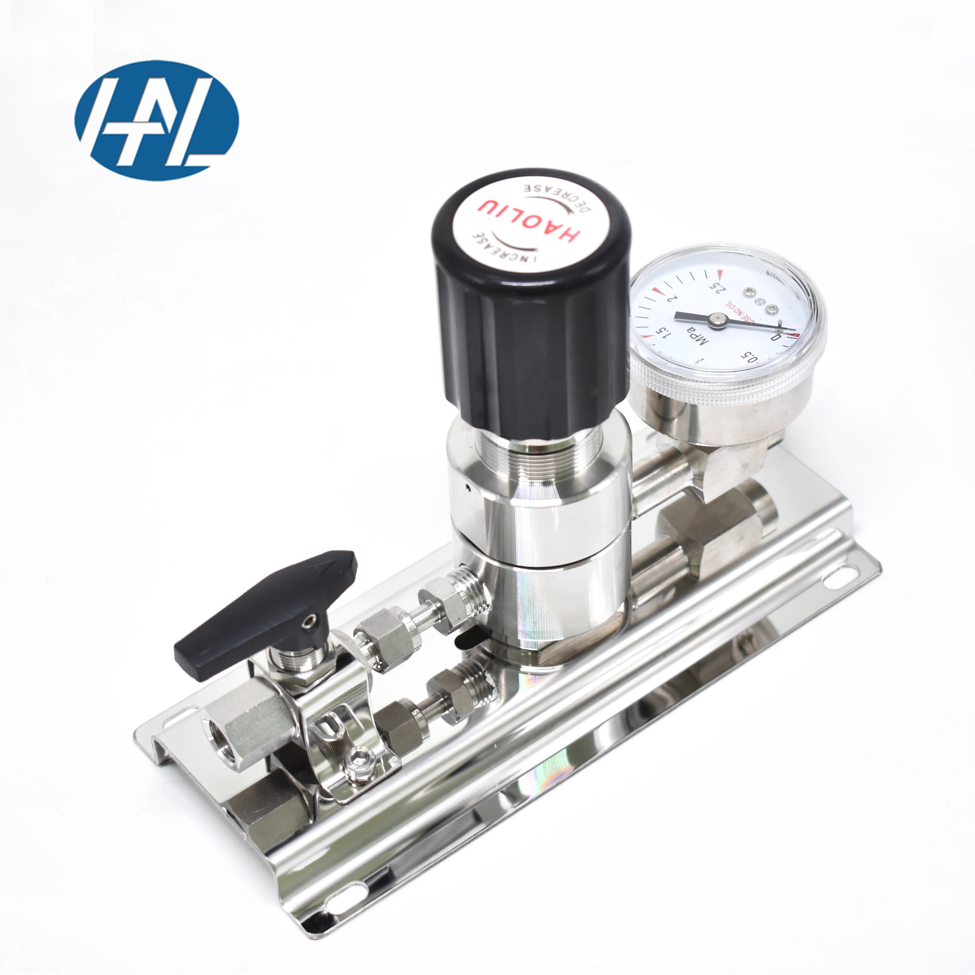 HAL-LOK HL223 SS316L Pneumatic Gas Control Panel Pressure Regulator with Secondary Pressure Reducing Valve 1/4 1/8 Port Sizes