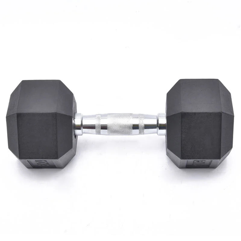 Hexagonal Home Gym Hex Dumbells 5 Kgs Steel Rubber Weights 2.5kg to 30kg Custom logo