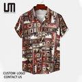 2025 New Men Vintage Hawaiian Shirts - Ethnic Pattern Printed Short Sleeve Tops (Loose Fit Shirt for Summer Beach Vacation)