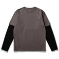 High Quality Custom Black 2 in 1 Long Sleeve T Shirt Fashion Hot Sale Double Layer T Shirt