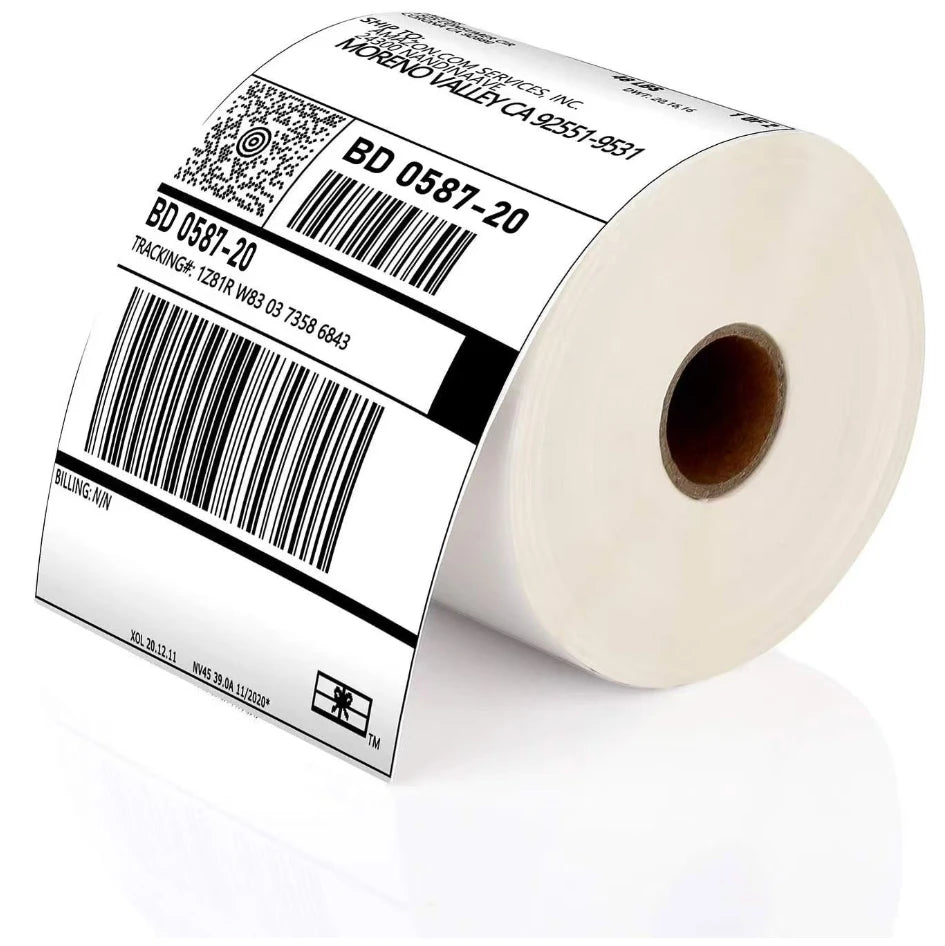 Custom Durable Inkless Thermal Adhesive Shipping Label Paper for Promotion Supermarket & Grocery Use