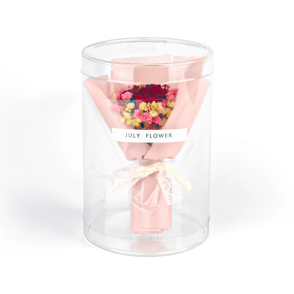 Custom Color Print Clear PVC PET PP Plastic Flower Tube Packaging Box Clear Cylinder Box