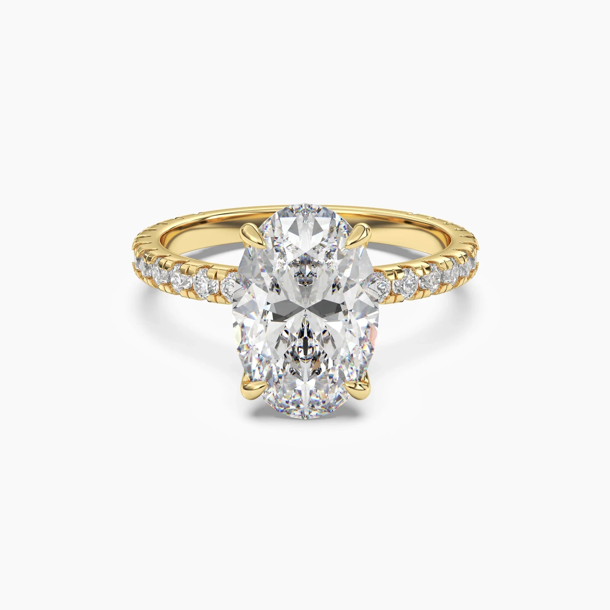 Custom 18K Solid Gold IGI Certified Lab Grown Diamond 2ct Oval Cut Solitaire Halo Wedding Ring Engagement Jewellery