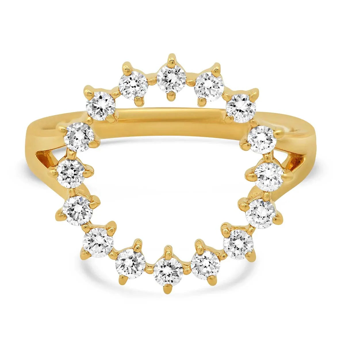 Milskye Fashion Light Gentle Jewelry Engagement 18k Gold Plated  925 Silver Delicate Infinity Diamond Circle Rings