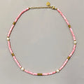 Waterproof Tarnish Free Stainless Steel Muli-color Handmade Shell Spacer Beads Freshwater Pearl Beaded Necklaces for Holiday