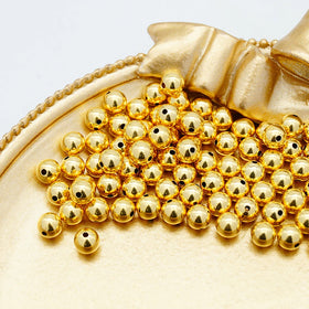 Fine 18K Gold Beads for Jewelry Making Real Gold Spacer Beads DIY Handmade Beaded Pearl Jewelry Component Findings