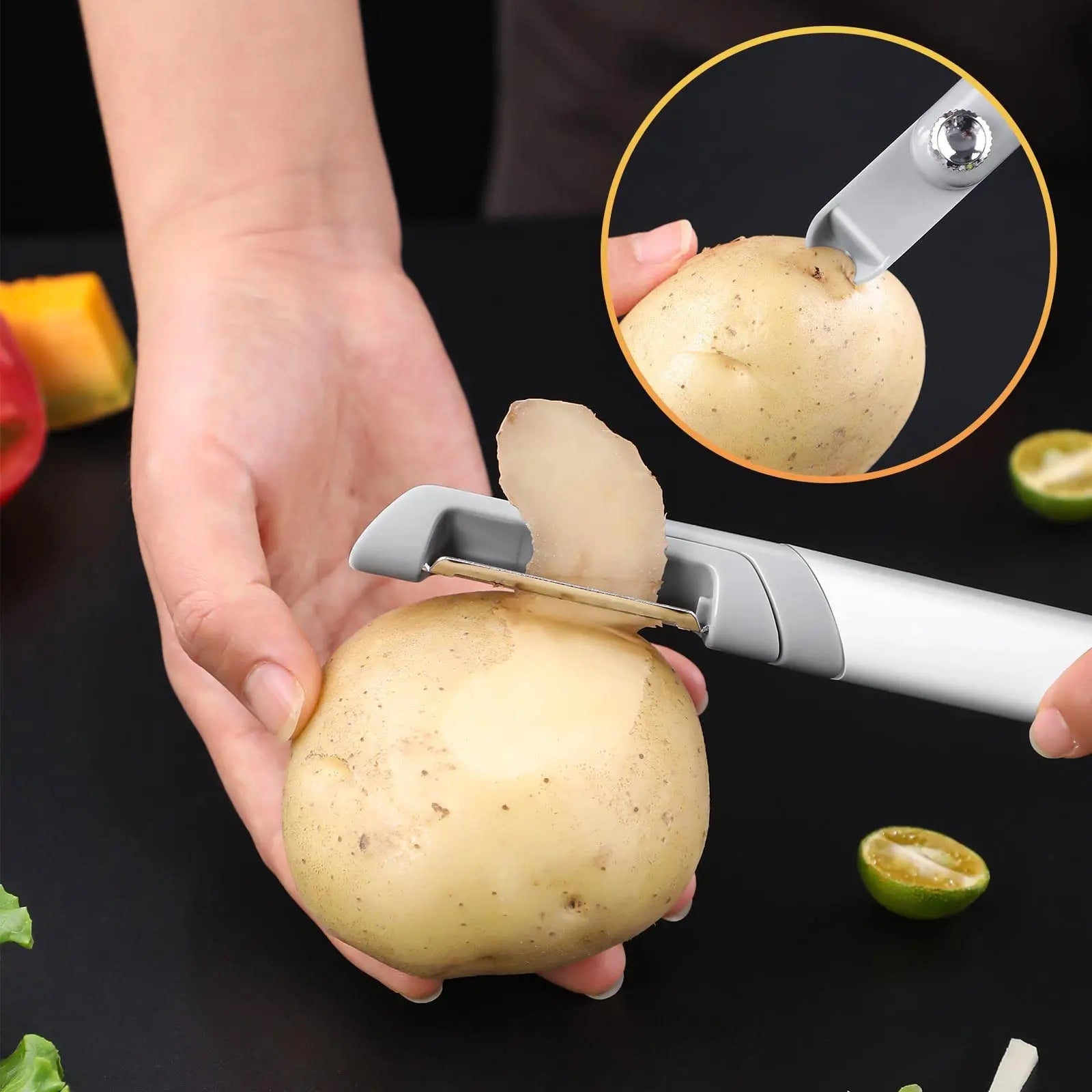 For JOYBOS Swivel Kitchen Vegetable Peeler Rotating Head Stainless Steel and PP for Potatoes and Veggies