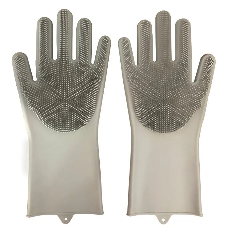 Multi Purpose Silicone Dish Washing Glove with Wash Scrubber