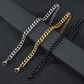 SC Wholesale Western Style Mens Bracelets 2 Side Grinding Cuban Link Bracelet Trendy 18K Gold Plated Stainless Steel Bracelet