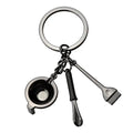 Creative Stereoscopic Hair Coloring Cream Key Chain Barber Brush Pendant Mixer Key Chain Haircut Small Gifts Barber Gift