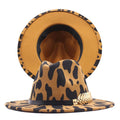 Wholesale  Fedora Hats 2 Tone Hats Men Women Designer Dresses Cowboy Jazz Fedora Leopard Print Fedora Wide Brim Hats