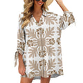 Custom Tropical Leaves Hawaiian Print Floral Button Beach Shirts for White Women Long Kimono Cardigan Plus Size Swim Suit Cover