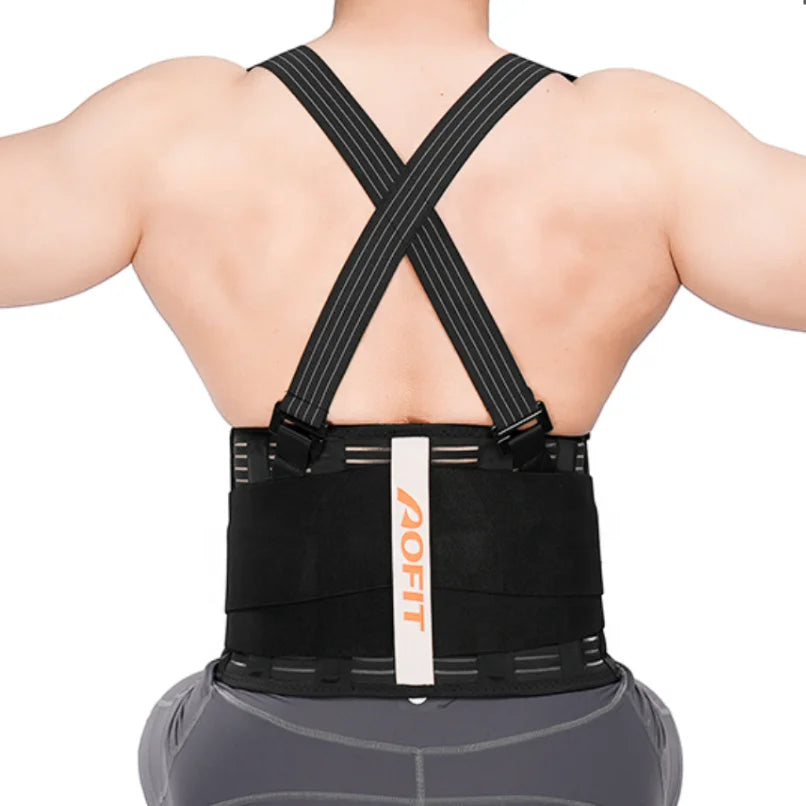 Adjustable Shoulder Straps Lower Back Brace Lumbar Support Belt Helps Lessen Lumbar Waist Support