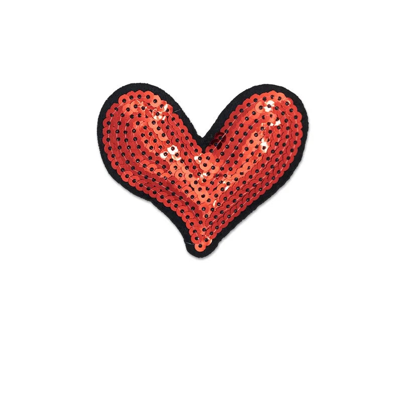 DIY Crafts Heart Shaped Sequins Colorful Glitter Sequins for Custom Patches Embroidered Iron on