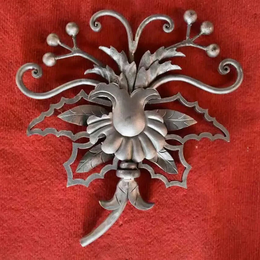 410x430mm Wrought Iron Ornaments Components Forged Steel Leaves Flowers