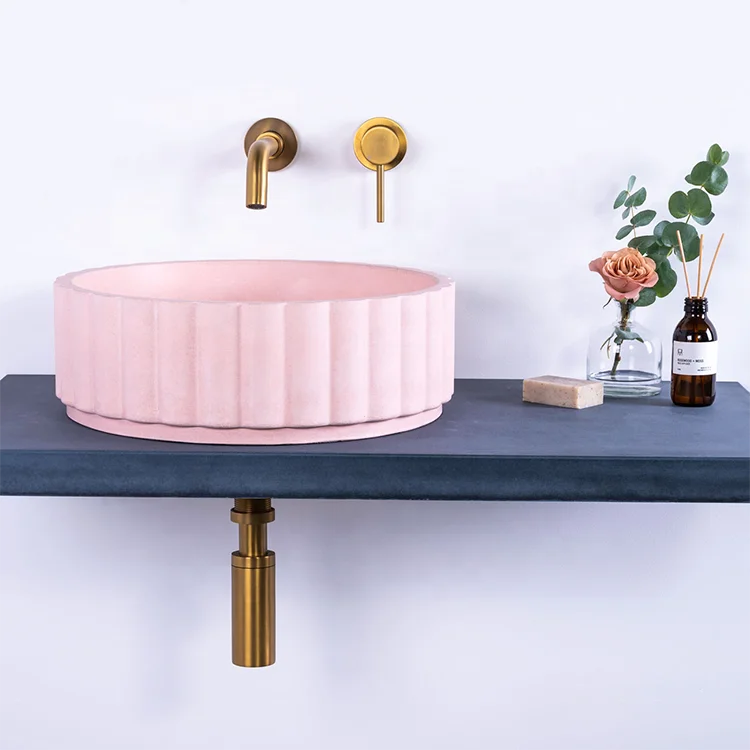 Handmade Rose Shaped Artificial Stone Hand Wash Basin