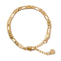 Gemnel New Arrivals 925 Silver Classic Figaro Chain 4mm 18k Gold Bracelet Women Man Jewelry