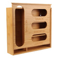 Bamboo Ziplock Storage Organizer Lid Rectangle Cabinet Drawer Organization Compatible for Gallon Quart for Sandwich Snack