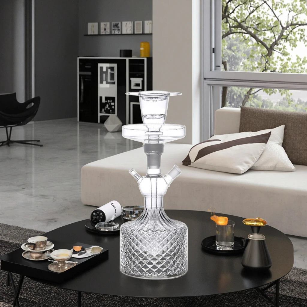 Ready to Ship Glass Hookah for Sale Travel Best Hooakh Glass Hookah Shisha With Led Light
