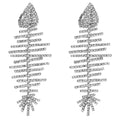 Newest Exaggerated Full Diamond Fish Bone Earrings Silver Shinny Rhinestone Statement Fishbone Earrings for Women Party Jewelry