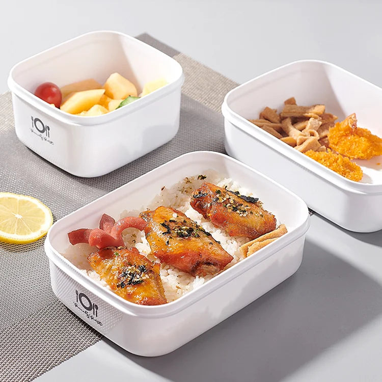 Microwavable PP Plastic Injection-Molded Rectangle Lunch Boxes Airtight Food Storage Containers Box Set with Lid