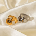 New Trendy 18K Gold Plated Stainless Steel Jewelry Party Gift Natural Stone Chunky Rings for Women