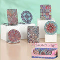 Hot-selling Western Regions Style 12PCS/Box Pocket Mirrors 2X Magnification Compact Mirror Portable Double Sides PU Mini Mirror