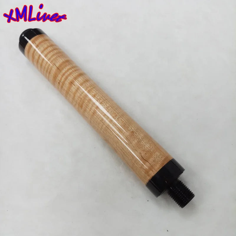Xmlivet 8inch Brown Tiger Maple Bullet Pool Cue Extensions with Bumper for Uni-Loc/Fast Joint/Mezz Cue Billiards Cue Extenders