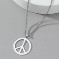 New Fashion Peace Symbol Pendants Round Cross Chain Short Long Mens Womens Silver Color Necklace Jewelry Gift