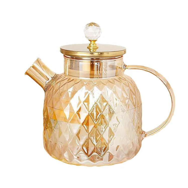 Dropshipping Heat Resistance Drinking Glassware Glass Kettle with Cup Set Glass Drinking Tea Pitcher Water Jug Pot Set